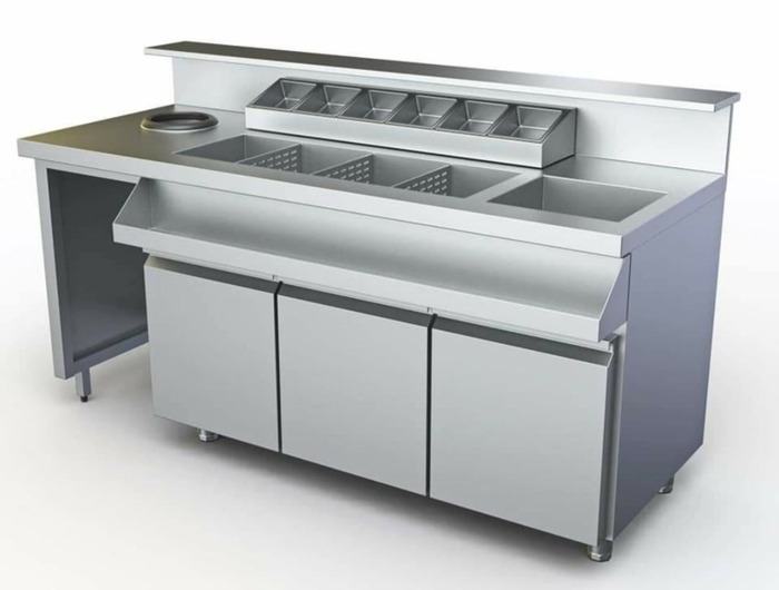 BAR STATION ΨΥΧΟΜΕΝΟ 1840Χ800Χ1110 DINOX