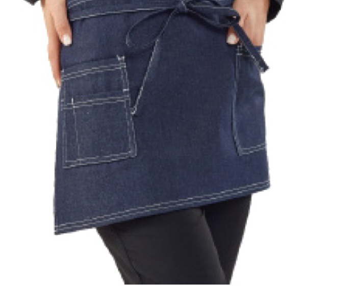 Ποδιά τζιν με τριπλή τσέπη δεξιά και μονή τσέπη αριστερά 65x37hcm 100%cot 25-00-087