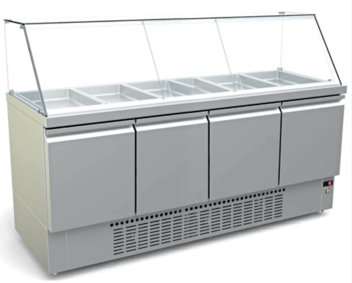 ΨΥΓΕΙΟ ΣΑΛΑΤΩΝ ΜΕ ΜΗΧΑΝΗ ΚΑΤΩ ΚΑΙ  ΤΖΑΜΙ 1840Χ700Χ1300DINOX