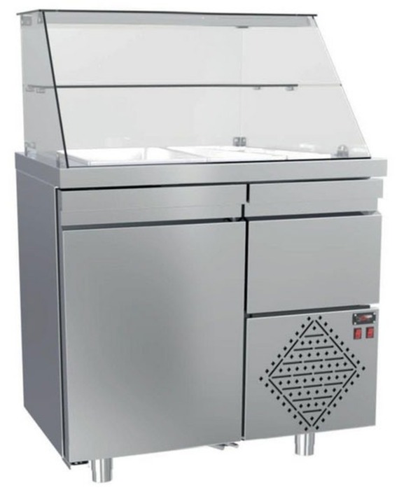 ΨΥΓΕΙΟ ΣΑΛΑΤΩΝ ΜΕ ΣΥΡΤΑΡΩΤΗ ΜΗΧΑΝΗ ΚΑΙ ΤΖΑΜΙ 1070Χ700Χ1300 DINOX