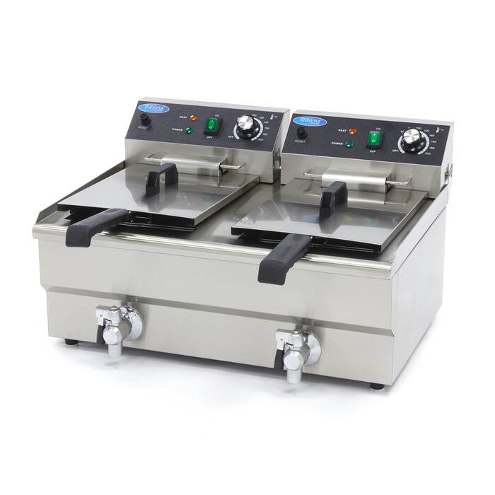 Deep Fryer - 2 x 13L - 2 Baskets - with Drain Tap Deep Fryer - 2 x 13L - 2 Baskets - with Drain Tap
