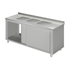 ΛΑΝΤΖΑ ΚΛΕΙΣΤΗ ΜΕ 3 ΓΟΥΡΝΕΣ 1880Χ700Χ870 GASTROPRO