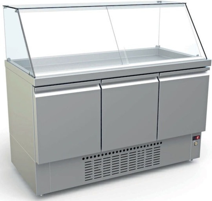 ΨΥΓΕΙΑ ΒΙΤΡΙΝΑ ΜΕ ΑΠΟΘΗΚΗ ΨΥΧΩΜΕΝΗ 1840Χ700Χ1300 DINOX